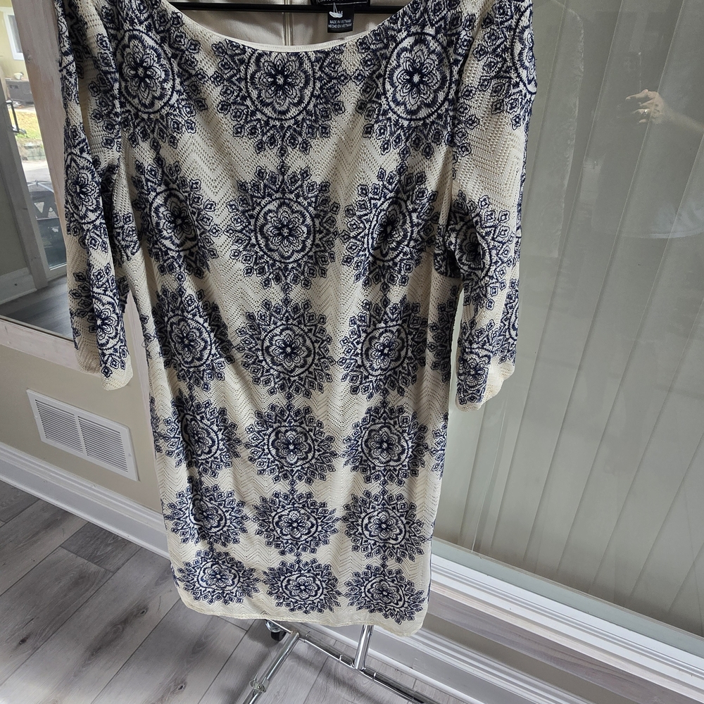 Jessica Howard Navy and Cream Floral Dress